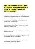 D547 EVIDENCE BASED HEALTHCARE APN1 TASK 1 FINAL PAPER 2026 DATA ANALYSIS COMPLETE QUESTIONS CORRECT ANSWERS
