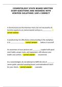 Cosmetology State board written exam Questions and answers with verified solutions 100&percnt; correct