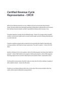 Certified Revenue Cycle Representative - CRCR Exam Questions and Answers