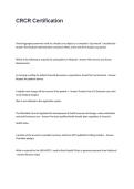 CRCR Certification Test Questions and Answers