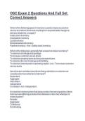OSC Exam 2 Questions And Full Set Correct Answers