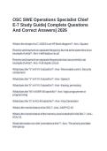 OSC SWE Operations Specialist Chief E-7 Study Guide&vert; Complete Questions And Correct Answers&vert; 2026 