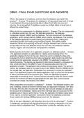 DBMS - FINAL EXAM QUESTIONS AND ANSWERS
