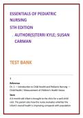 Pediatric Nursing Test Bank 2026 Kyle and Carman &vert; Nursing Test Bank&comma; Fundamentals of Nursing&comma; Clinical Judgment&comma; NCLEX-Style Questions