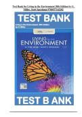 Test Bank for Living in the Environment 20th Edition by G&period; Tyler Miller & Scott Spoolman &vert; Complete Chapter Coverage &vert; Latest Verified Answers &vert; ISBN 9780357142202