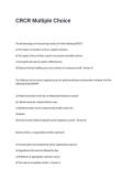 CRCR Exam Questions and Answers- Multiple Choice