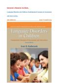Instructor's Manual & Test Bank for Language Disorders in Children&colon; Fundamental Concepts of Assessment and Intervention&comma; 2nd edition by Joan N&period; Kaderavek&comma; Chapter 1-11