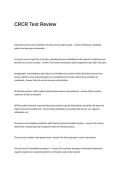 CRCR Test Review Questions and Answers
