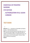 Pediatric Nursing Test Bank 2026 &vert; Kyle and Carman &vert; NCLEX-Style Questions&comma; Clinical Judgment&comma; Fundamentals of Nursing