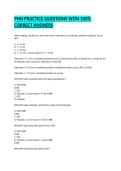 PNN PRACTICE QUESTIONS WITH 100&percnt; CORRECT ANSWERS