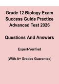 Grade 12 Biology Exam Success Guide &ndash; Practice Questions & Answers &lpar;2026&rpar;