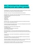 WGU- C468 INFORMATION MANAGEMENT QUESTIONS WITH 100&percnt; CORRECT ANSWERS