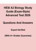HESI A2 Biology Study Guide &lpar;Exam-Style Questions and Verified