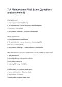 TIA Phlebotomy Final Exam Questions and Answers