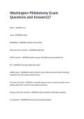 Washington Phlebotomy Exam Questions and Answers