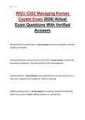 WGU C202 Managing Human Capital Exam 2026&vert; Actual Exam Questions With Verified Answers