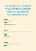WGU D427 OA &vert; DATA MANAGEMENT APPLICATIONS TEST &lpar;NEW 2026&sol;2027&rpar; ACTUAL TEST QUESTIONS WITH VERIFIED ANSWERS&vert; GRADED A&plus;