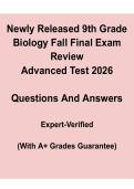 9th Grade Biology Fall Final Exam Review 2026 &ndash; Practice Questions & Answers