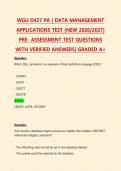 WGU D427 PA &vert; DATA MANAGEMENT APPLICATIONS TEST &lpar;NEW 2026&sol;2027&rpar; PRE- ASSESSMENT TEST QUESTIONS WITH VERIFIED ANSWERS&vert; GRADED A&plus;