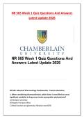NR 565 Week 1 Quiz Questions And Answers Latest Update 2026