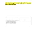 AZ Certified Caregiver Exam UPDATED ACTUAL Questions  and CORRECT Answers 
