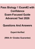 Biology 1 Exam 2 &ndash; Practice Questions & Answers Study Guide