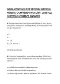 DAVIS ADVANTAGE FOR MEDICAL-SURGICAL NURSING COMPREHENSIVE SCRIPT 2026 FULL QUESTIONS CORRECT ANSWERS