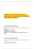 ALBERTA WELDING FIRST YEAR FINAL AIT  EXAM 2026-2027 LATEST VERSION QUESTIONS  AND VERIFIED CORRECT A 