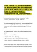 DAVIS ADVANTAGE FOR FUNDAMENTALS OF NURSING 2 VOLUME SET 4TH EDITION JUDITH M WILKINSON LESLIE S TREAS TEST BANK EXAMINATION TEST 2026 QUESTIONS WITH SOLUTIONS GRADED A&plus;