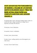 DAVIS ADVANTAGE FOR FUNDAMENTALS OF NURSING 2 VOLUME SET 4TH EDITION JUDITH M WILKINSON LESLIE S TREAS TEST BANK ACTUAL EXAM PAPER 2026 COMPLETE QUESTIONS AND ANSWERS GRADED A&plus;