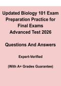 Biology 101 Final Exam Prep &ndash; Practice Questions & Answers &lpar;2026&rpar;