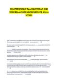 COMPREHENSIVE TAM QUESTIONS AND VERIFIED ANSWERS DESIGNED FOR AN A&plus; SCORE