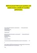 Well-structured TAM exam questions and model answers suitable for excellent performance