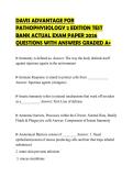 DAVIS ADVANTAGE FOR PATHOPHYSIOLOGY 2 EDITION TEST BANK ACTUAL EXAM PAPER 2026 QUESTIONS WITH ANSWERS GRADED A&plus;