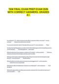 TAM FINAL EXAM PREP EXAM 2026 WITH CORRECT ANSWERS&period; GRADED A&plus;