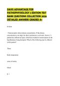 DAVIS ADVANTAGE FOR PATHOPHYSIOLOGY 2 EDITION TEST BANK QUESTIONS COLLECTION 2026 DETAILED ANSWERS GRADED A&plus;