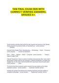 TAM FINAL EXAM 2026 WITH CORRECT VERIFIED ANSWERS&period; GRADED A&plus;