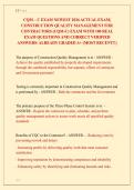 CQM &ndash; C EXAM NEWEST 2026 ACTUAL EXAM&vert;  CONSTRUCTION QUALITY MANAGEMENT FOR  CONTRACTORS &lpar;CQM-C&rpar; EXAM WITH 100 REAL  EXAM QUESTIONS AND CORRECT VERIFIED  ANSWERS&sol; ALREADY GRADED A&plus; &lpar;MOST RECENT&excl;&excl;&rpar; 