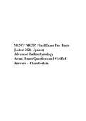 NR507&sol; NR 507 Final Exam Test Bank &lpar;Latest 2026 Update&rpar;  Advanced Pathophysiology  Actual Exam Questions and Verified Answers &ndash; Chamberlain