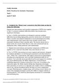 WGU D635&colon; Practices for Inclusive Classrooms Task 1 Emilly Hermida&vert; New 2026 &vert; updated 