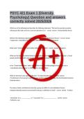 PSYC 421 Exam 1 &lpar;Diversity Psychology&rpar; Question and answers correctly solved 2025&sol;2026