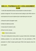 BSN 315 Pharmacology II HESI Assignment Exam 2025&ndash;2026 &vert;Questions & Verified Answers &lpar;A&plus; Study Guide&rpar;