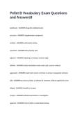 Pellet B Vocabulary Exam Questions and Answers