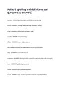 Pellet-B spelling and definitions test questions & answers