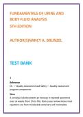 Fundamentals of Urine and Body Fluid Analysis Test Bank &ndash; Brunzel 5th Edition &vert; Nursing & MLS Urinalysis MCQs 2026