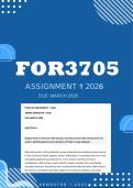 FOR3705 ASSIGNMENT 1 2026 - DISTINCTION &vert; Due March 2026