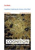 Test Bank for Cognition&colon; Exploring the Science of the Mind 7th Edition by Daniel Reisberg