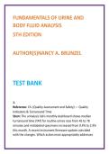 Fundamentals of Urine & Body Fluid Analysis Test Bank &vert; Brunzel 5th Edition &vert; MLS Urinalysis MCQs & Nursing Test Bank 2026