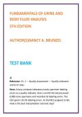 Fundamentals of Urine & Body Fluid Analysis Test Bank &vert; Brunzel 5th Edition &vert; Nursing & MLS Exam MCQs 2026