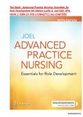 Test Bank - Advanced Practice Nursing&colon; Essentials for Role Development 5th Edition Lucille A&period; Joel EdD&comma; APN&comma; FAAN &vert;&vert; ISBN-13&colon; 978-171964277&vert;&vert; ALL CHAPTERS 